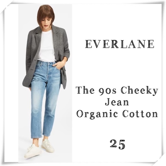 EVERLANE The 90s Cheeky Jeans Organic Cotton in Vintage Light Washed Size 25 - Picture 1 of 9